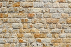 Handmade Natural Stone Gold Gneiss Mushroom Walling Tiles