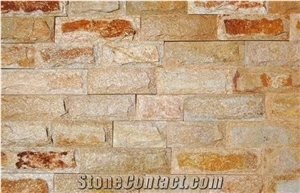 Handmade Natural Stone Gold Gneiss Mushroom Walling Tiles