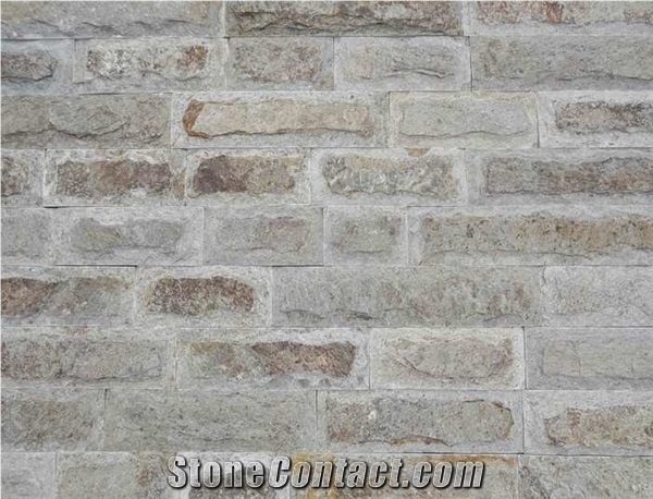 Handmade Natural Stone Gold Gneiss Mushroom Walling Tiles