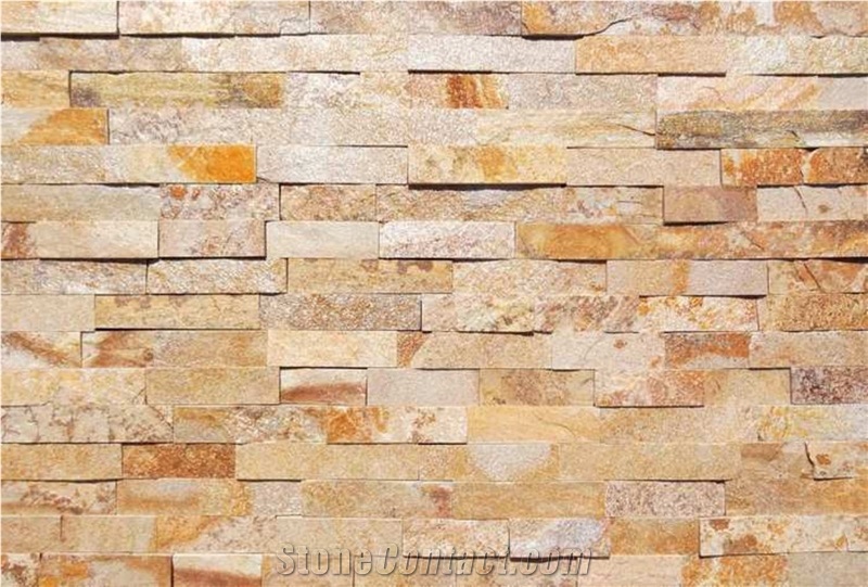 Yellow Gneiss 5/L Ledge Stone, Feature Wall