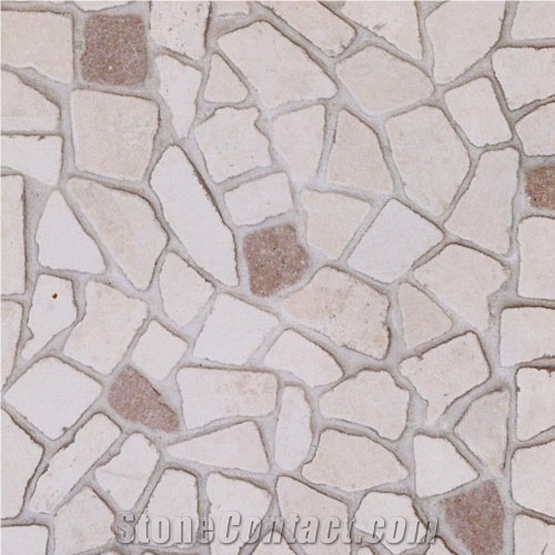 External Paving - Shaped and Unshaped., Vratza Beige Limestone Cobble, Pavers