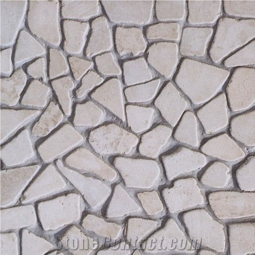 External Paving - Shaped and Unshaped., Vratza Beige Limestone Cobble, Pavers
