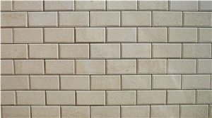 Wall Facing with Bush-hammered Surface., Vratza Beige Limestone