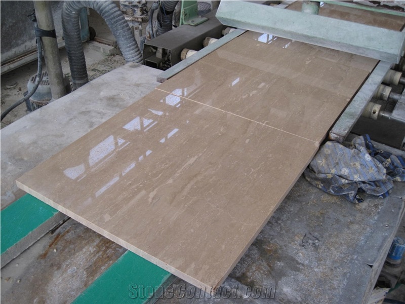 Travertino Romano Classico Tiles Polished and Fill, Travertino Classico Romano Travertine