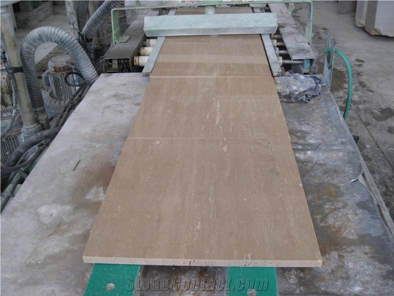 Travertino Romano Classico Tiles Polished and Fill, Travertino Classico Romano Travertine