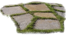 Porfido Irregular Slabs, Crazy Paving, Opus Incert, Porfido Campodazzo Grey Granite Flagstone