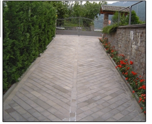 Porfido Tiles with Natural Surface, Sawn Sides, Porfido Grigio Di Meltina Granite