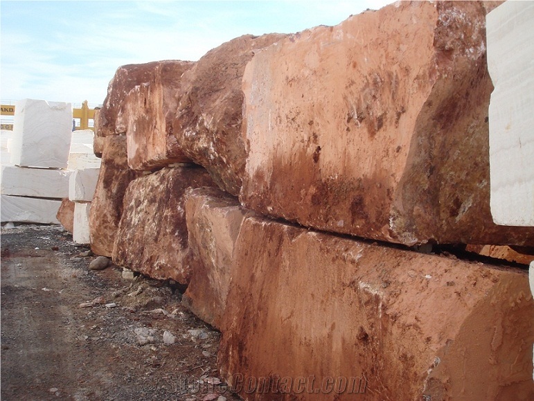 Akdag Red Travertine Block