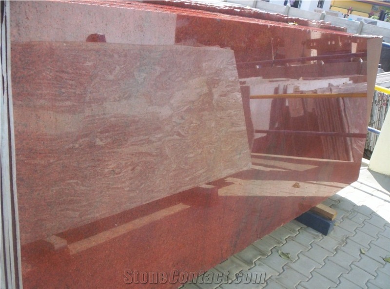 Nero Africa Granite Slab, Coral Red Granite