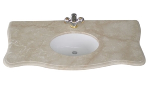 Mable Vanity Top, Beige Marble Vanity Top