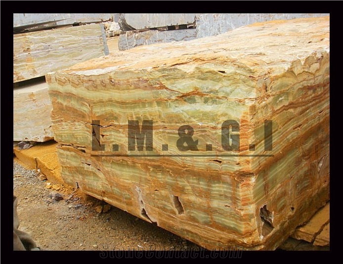 GREEN MULTI Onyx Block