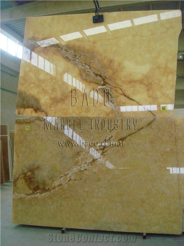 Honey Onyx Slabs, Turkey Yellow Onyx