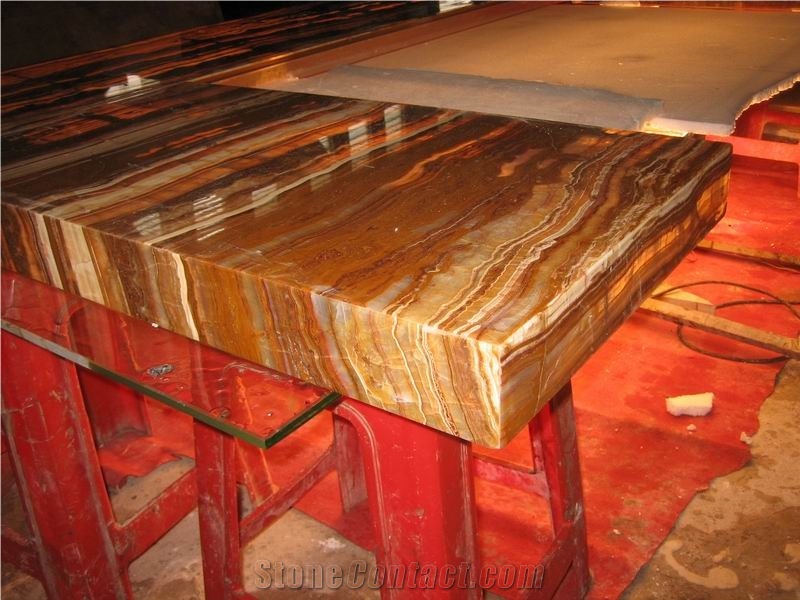 Tiger Vein Onyx Glass Countertop