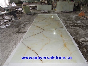 White Onyx Glass Composite Slabs