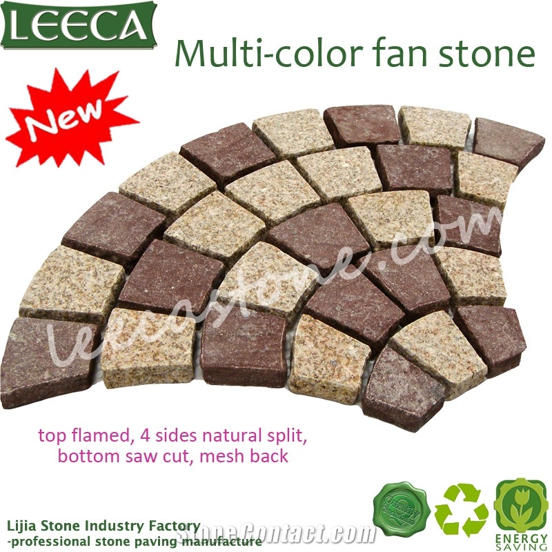 Fan Elements Paving Stone, Red Granite Paving Stone