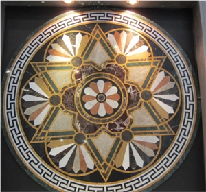 Marble Inlay Waterjet Medallion