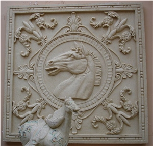Beige Sandstone Wall Relief
