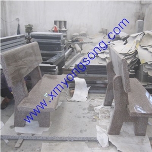 Granite Stone Table & Chair, India Red,G663, Baham
