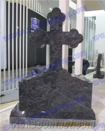 Shanxi Black Granite Celtic Cross Headstone Tombstone for Gardens