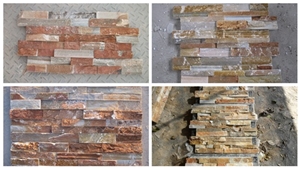 Red Slate Stones for Exterior Wall House, Lotus Natural Red Slate Cultured Stone, Hebei P014 Red Slate Cultured Stone