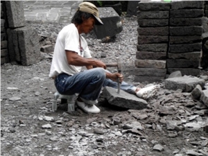 Lava Stone Tile / Slabs / Flooring ( Hand Cut )