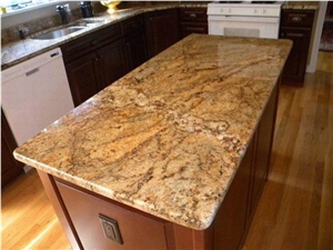 Polished Crystal Gold Granite Slab(good Quality)