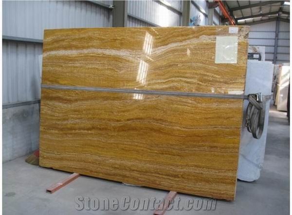 Polished Golden Travertine Slab(low Price)