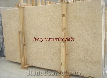 Polished Ivory Travertine Slab(good Thickness)