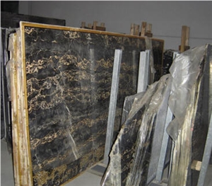 Polished Portoro Gold Marble Slab(own Factory)