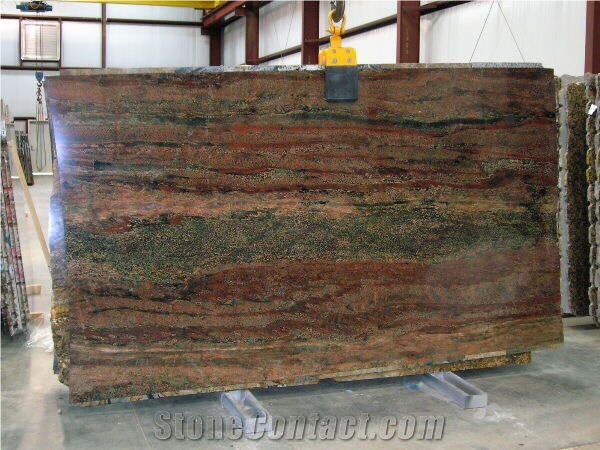Polished Verde Fuoco Granite Slab(good Price)