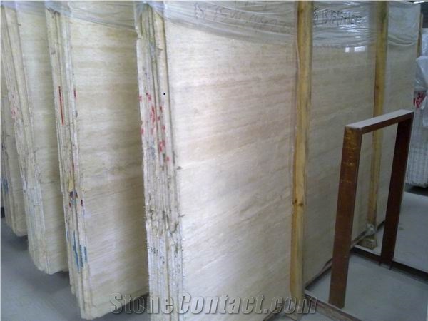 Polished White Travertine Slab(good Quality)