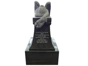Black Sleeping Angel Tombstone and Monument