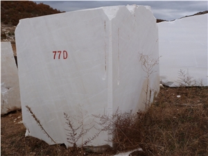 Sivec Snow White Marble Block, Bianco Sivec White Marble Block Sivec Snow White Marble Block, Bianco Sivec White Marble Block
