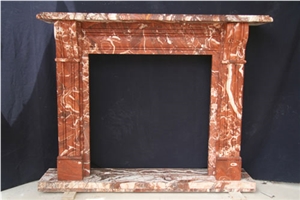 Chicken Blood Red Marble Fireplace Mantel