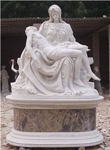 Religious Mary Holding Jesus Marble Sculptures, White Marble Sculptures