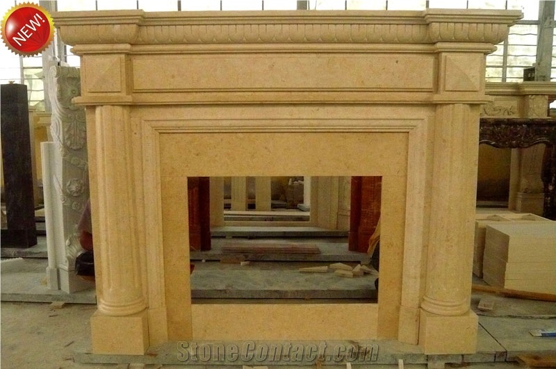 Yellow Marble Fireplace