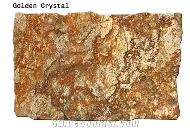 Golden Crystal Granite Slabs, Brazil Yellow Granite