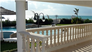 Balustrade and Railings in Cyprus Limestone, Beige Limestone