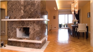 Fireplace, Emperador Dark Brown Marble