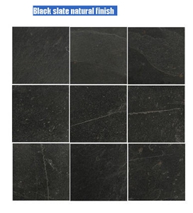 Black Slate Natural Finish, Indian Black Slate Slabs