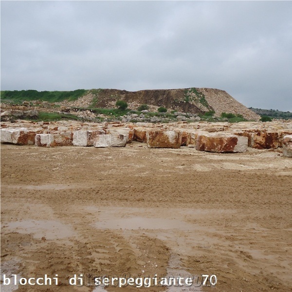 Serpeggiante Marble Block, Italy Beige Marble