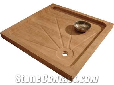 Noce Travertine Shower Tray, Coffee Brown Travertine