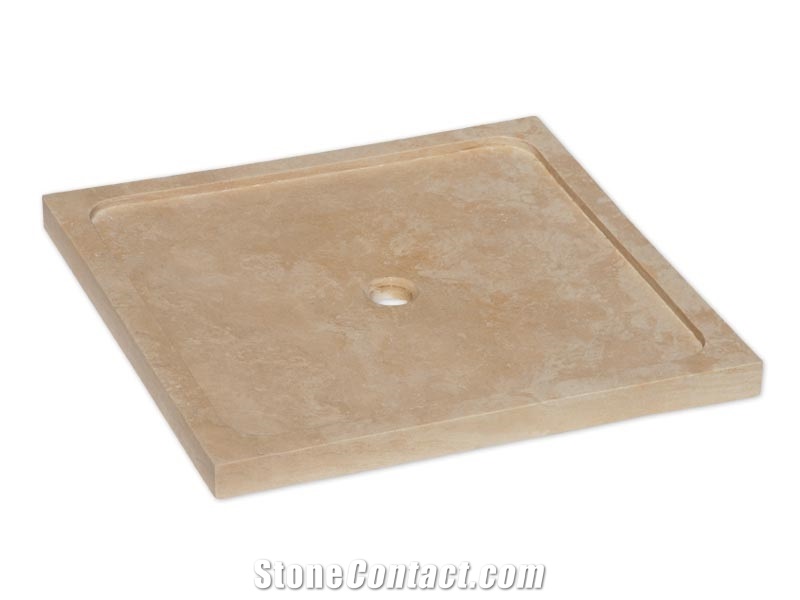 Noce Travertine Shower Tray, Coffee Brown Travertine