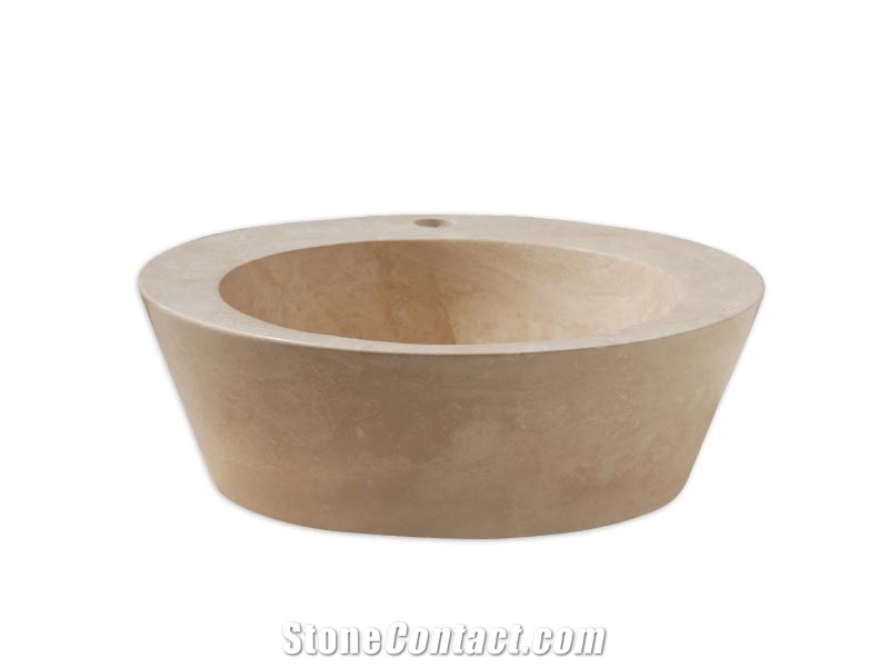 Travertine Sinks, Wash Basins, Light Walnut ,Ivory Beige Travertine