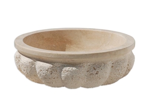 Travertine Sinks, Wash Basins, Light Walnut ,Ivory Beige Travertine