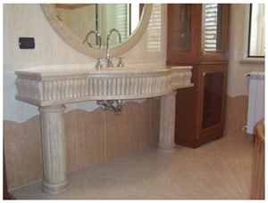 Vanity Top in Travertine, Travertino Romano Dorato Beige Travertine