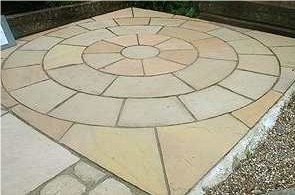 Natural Tint Mint Sandstone Circle Patio, Beige Sandstone Natural Tint Mint Sandstone Circle Patio, Beige Sandstone