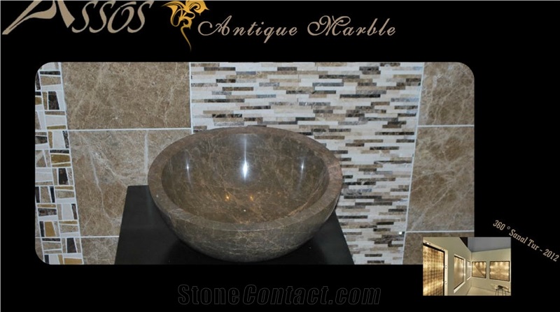 Sink in Grey Marble, Nordic Grey Marble