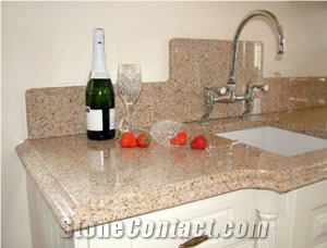 Kitchen Worktops Are Cut on a Bespoke Basis, Yellow Granite Kitchen Worktops