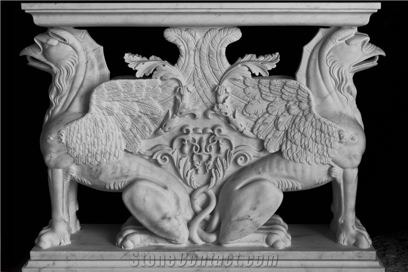 Ledge Hand Chiseled in Statuario Tipo Michelangelo, Statuary White Marble